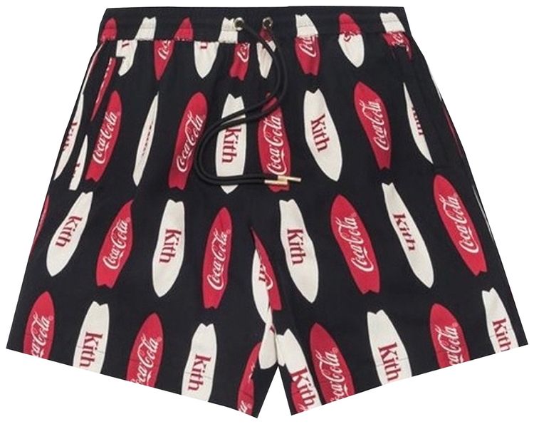 Kith x Coca Cola Surf Board Print Hardaway Short Black