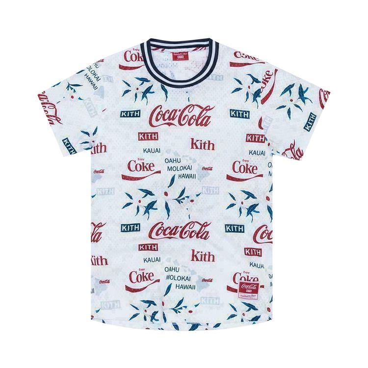 Kith x Coca Cola x Mitchell  Ness BP Hawaii Jersey White