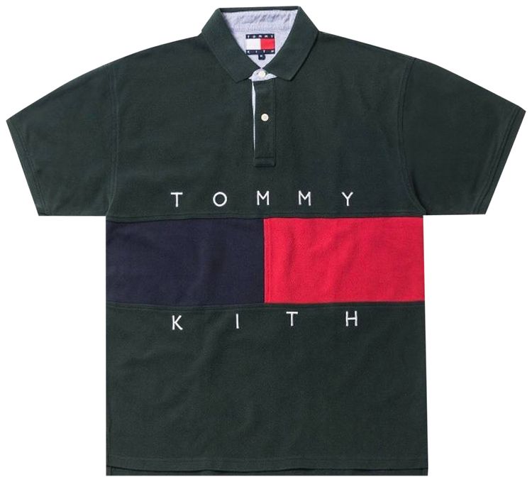 Kith x Tommy Hilfiger Flag Short Sleeve Polo Forest