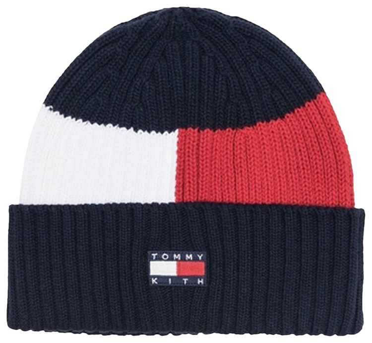 Kith x Tommy Hilfiger Flag Block Beanie NavyRedWhite