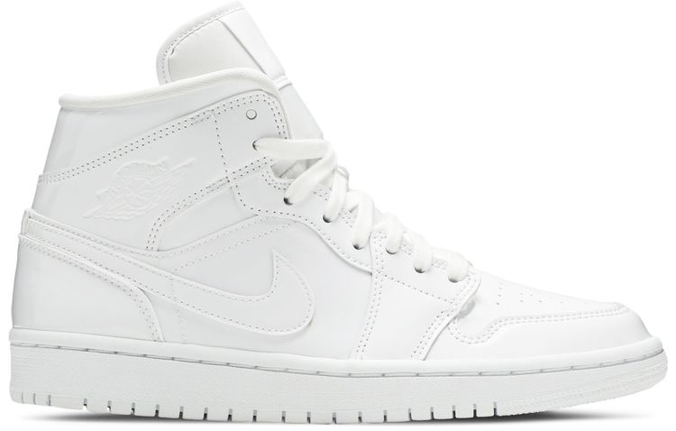 Wmns Air Jordan 1 Mid Patent Triple White