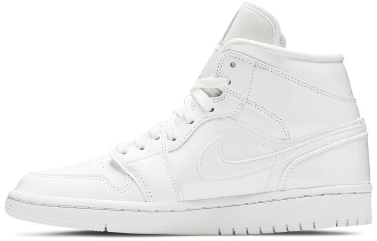Wmns Air Jordan 1 Mid Patent Triple White
