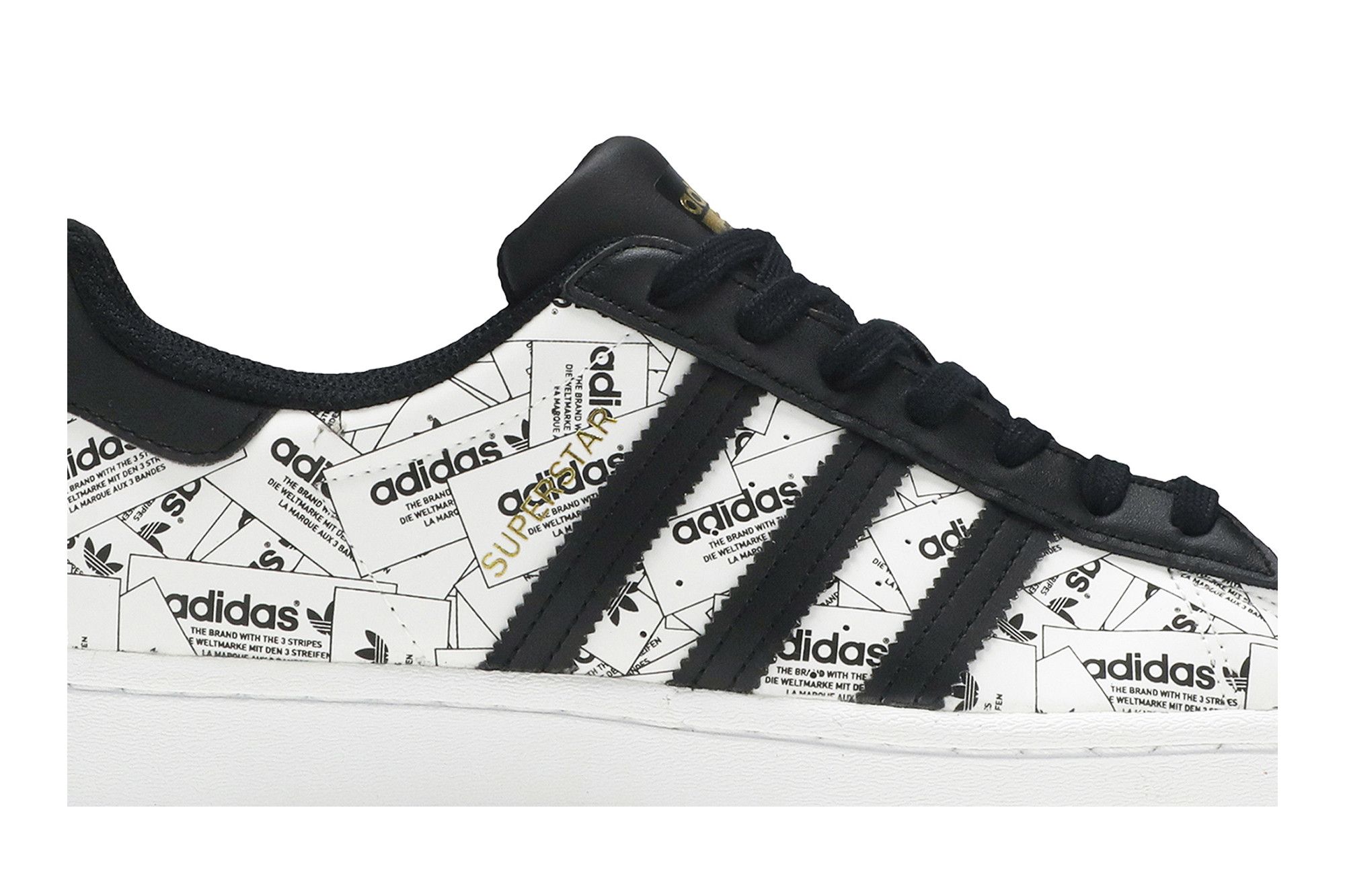 Adidas superstar white label top