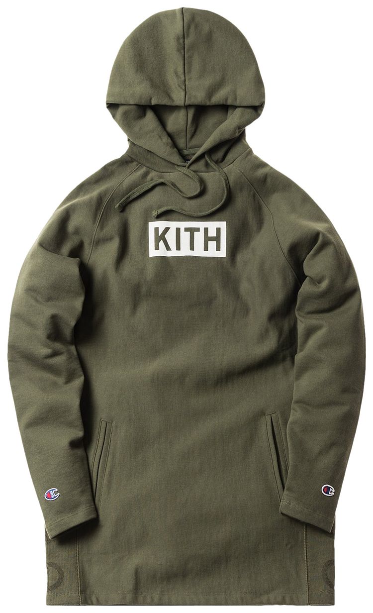 Kith x Champion Extended Hoodie Olive