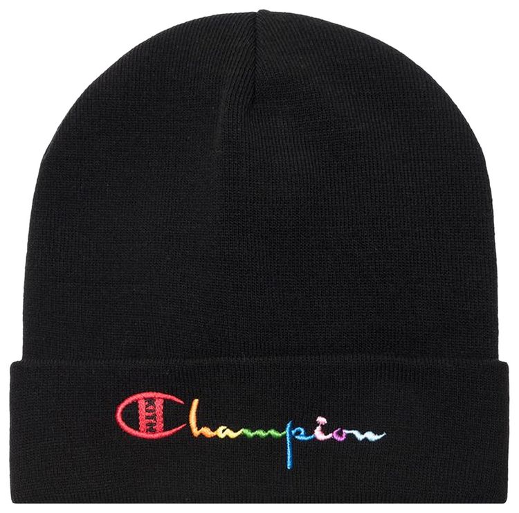 Kith x Champion Multicolor Logo Beanie Black