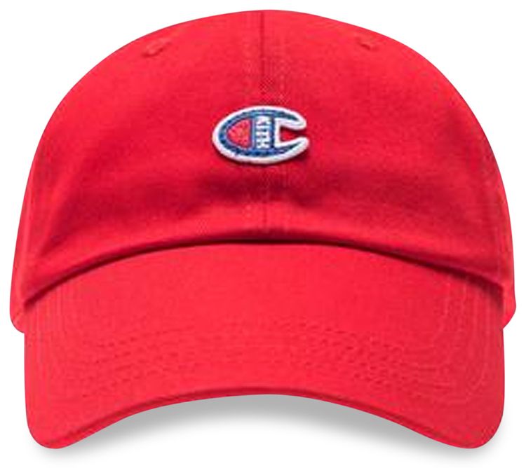Kith x Champion C Patch Hat Red