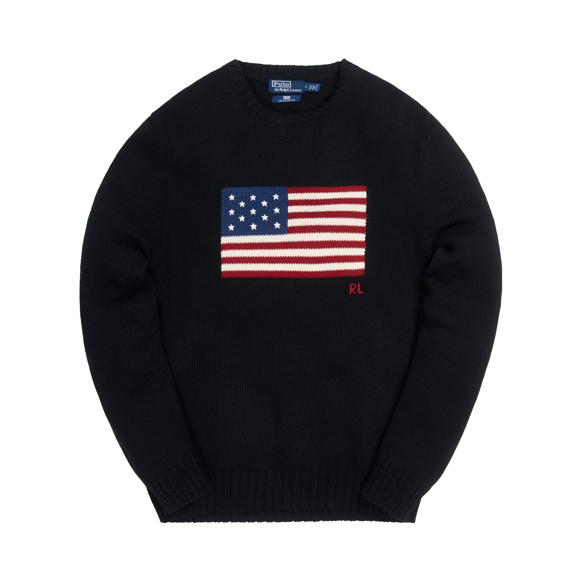 KITH×Polo Ralph Lauren Limited Edition Buy Kith x Polo Ralph Lauren Cotton American Flag Crewneck