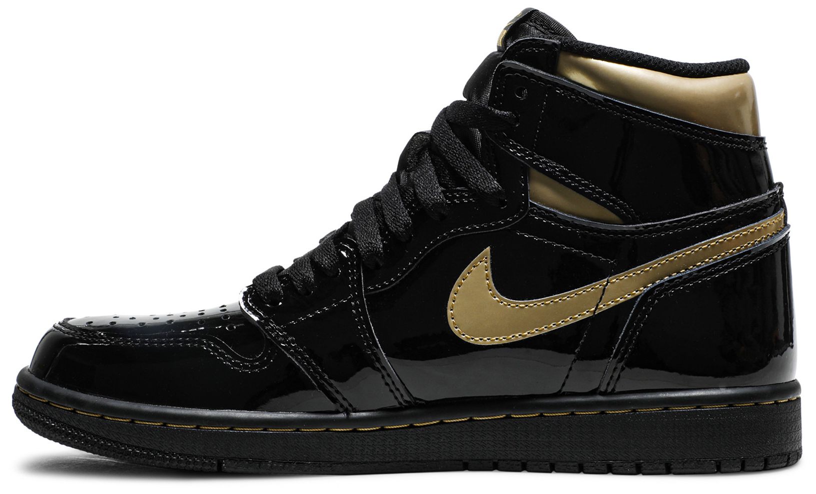mens air jordan retro 1 high og black gold