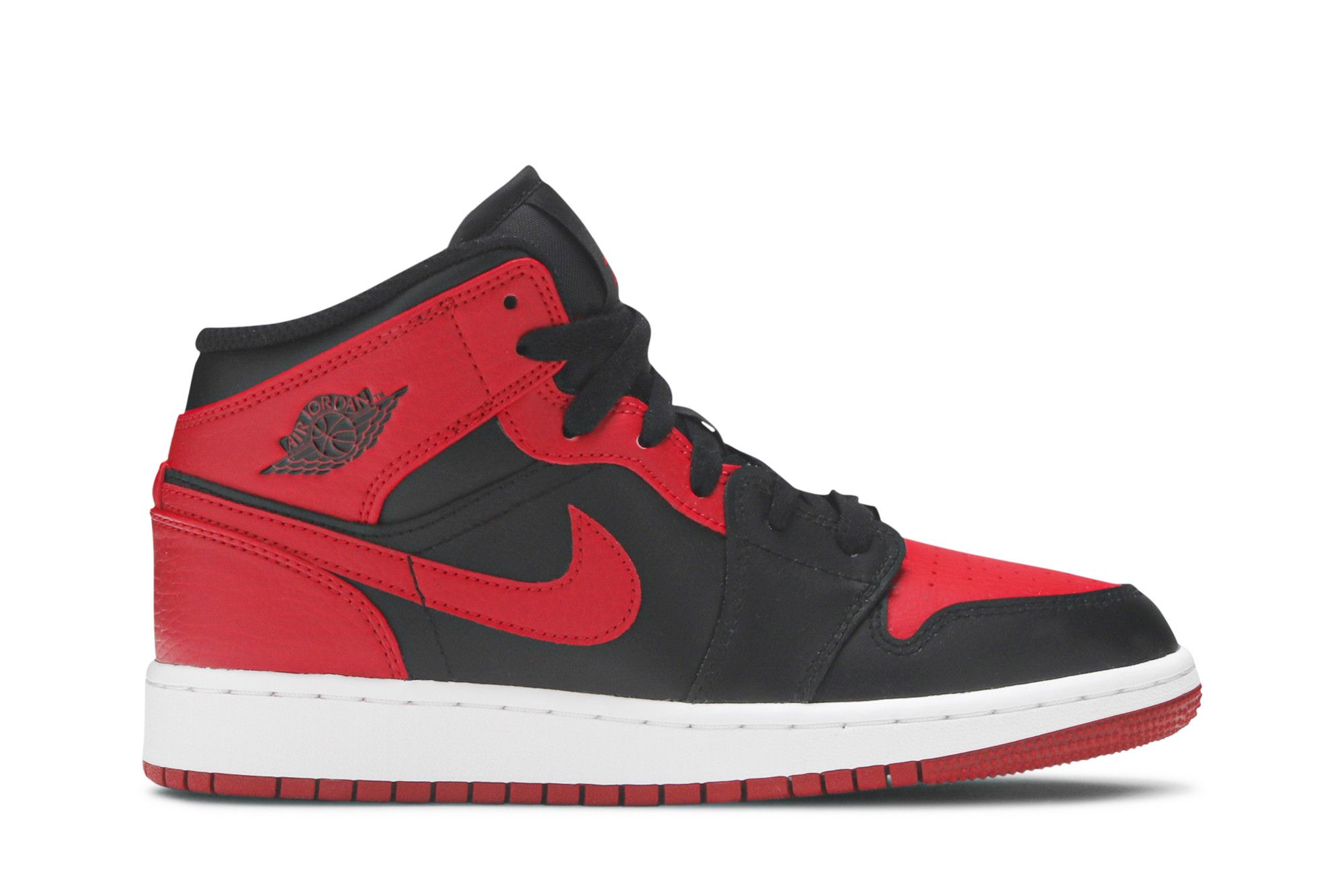 Buy Air Jordan 1 Mid GS 'Banned' - 554725 074 | GOAT