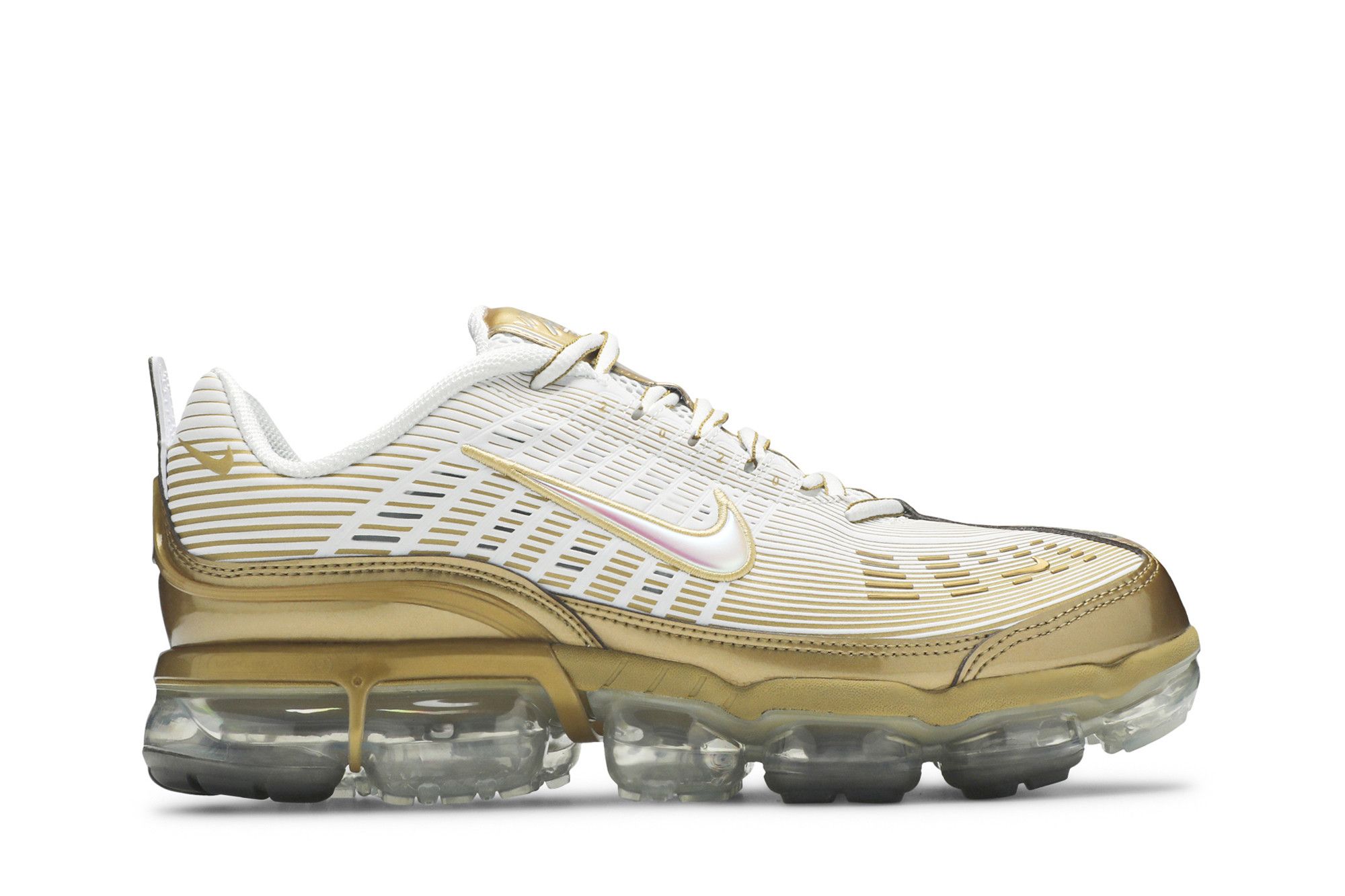 Vapor max white and gold hot sale
