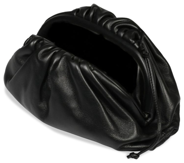 Bottega Veneta The Mini Pouch Soft Voluminous Shoulder Bag BlackSilver