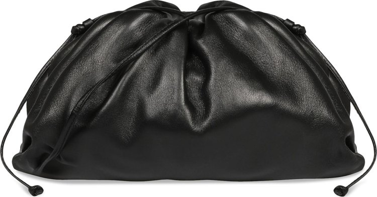 Bottega Veneta The Mini Pouch Soft Voluminous Shoulder Bag 'Black/Silver'