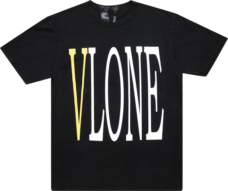 Vlone Staple T-Shirt 'Black/Yellow'