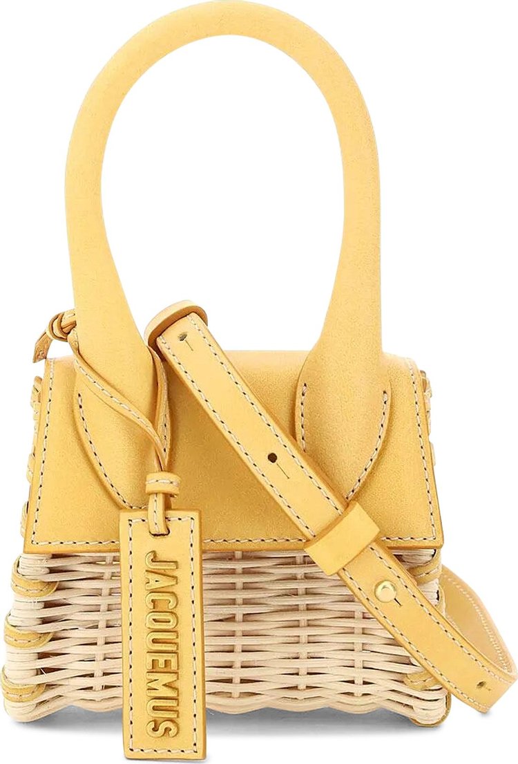 Jacquemus Le Chiquito Wicker Top Handle Bag 'Yellow'