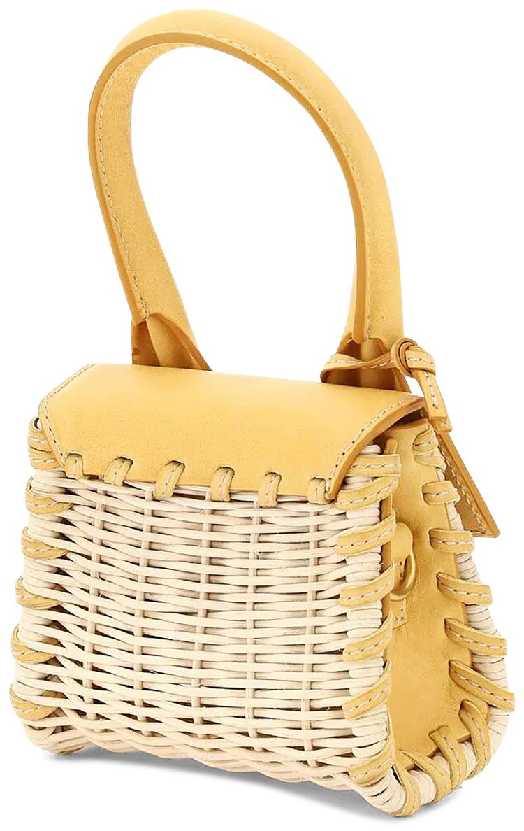Jacquemus Le Chiquito Wicker Top Handle Bag Yellow