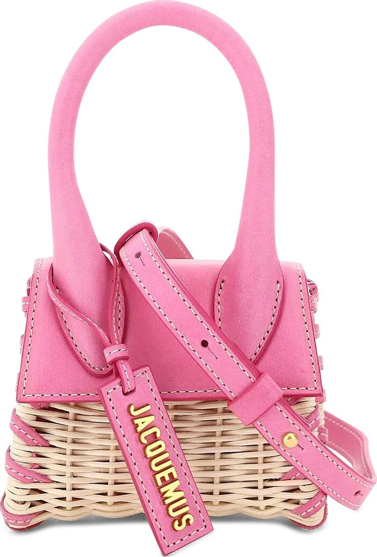 Jacquemus Le Chiquito Wicker Top Handle Bag 'Pink'
