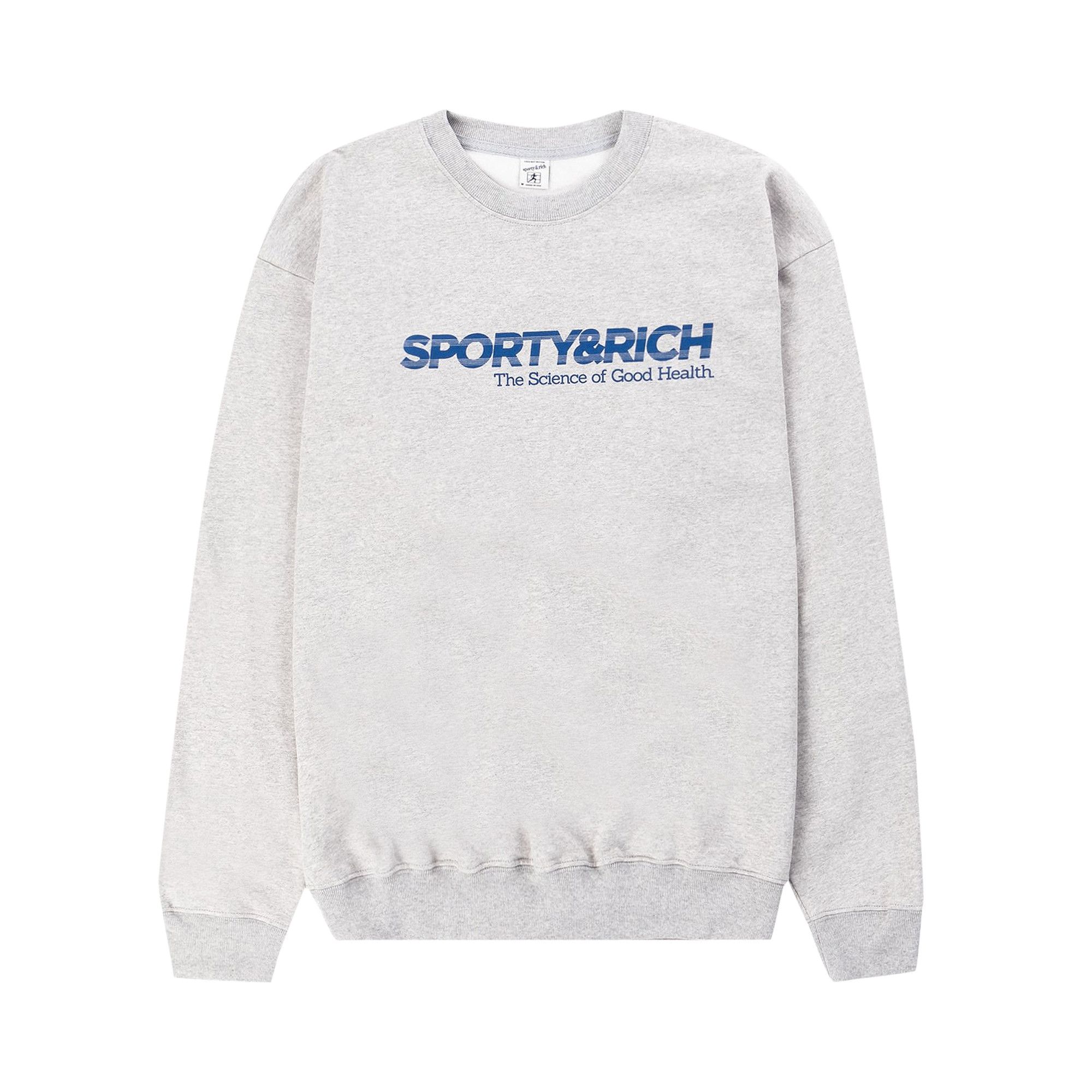 Buy Sporty Rich Science Of Good Health Crewneck Heather Grey Blue SR3SUM20 CREW GRY GOAT