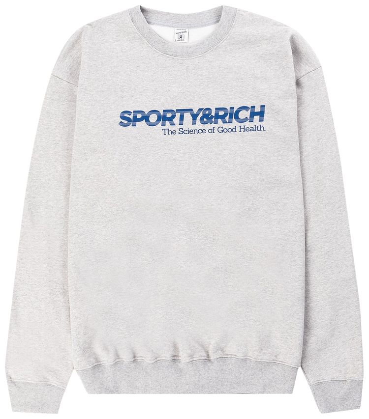 Sporty  Rich Science Of Good Health Crewneck Heather GreyBlue