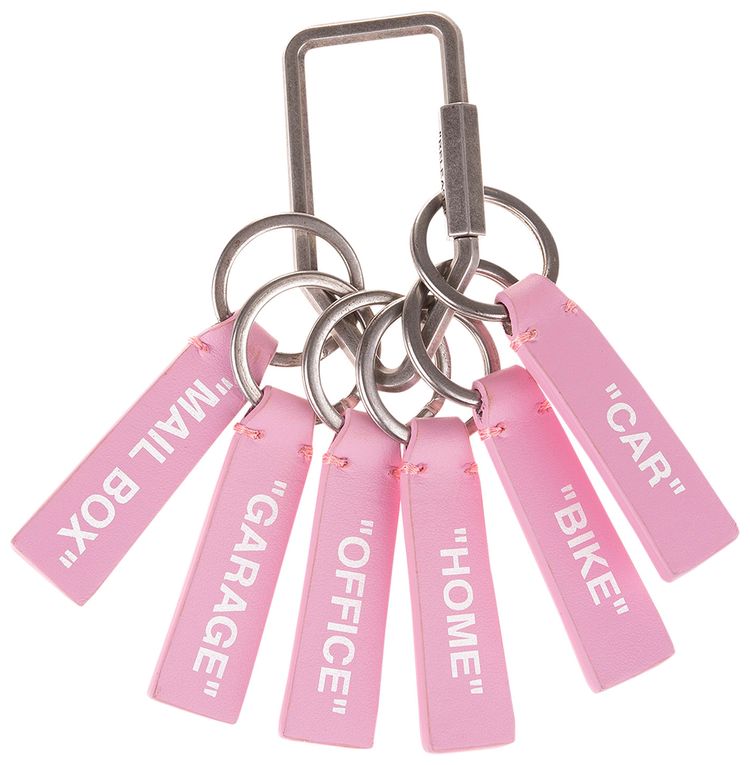 Off White Label Keyring Pink