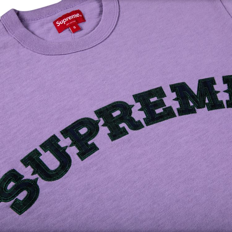 Supreme Plaid Applique Short Sleeve Top Violet