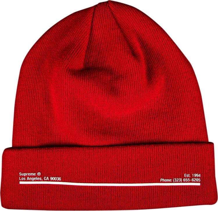 Supreme x New Era Shop Beanie - Los Angeles 'Red'