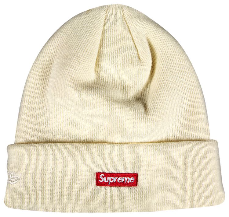 Supreme x New Era Shop Beanie   Los Angeles Natural