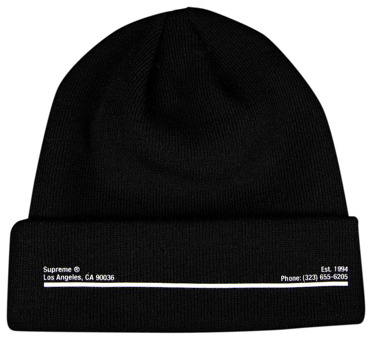 Supreme x New Era Shop Beanie   Los Angeles Black
