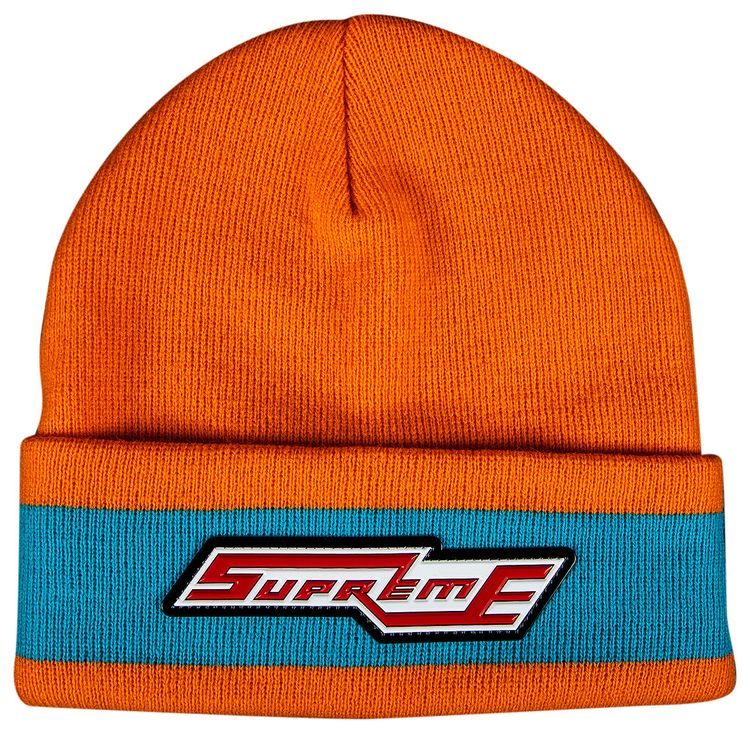Supreme Cuff Stripe Beanie Orange