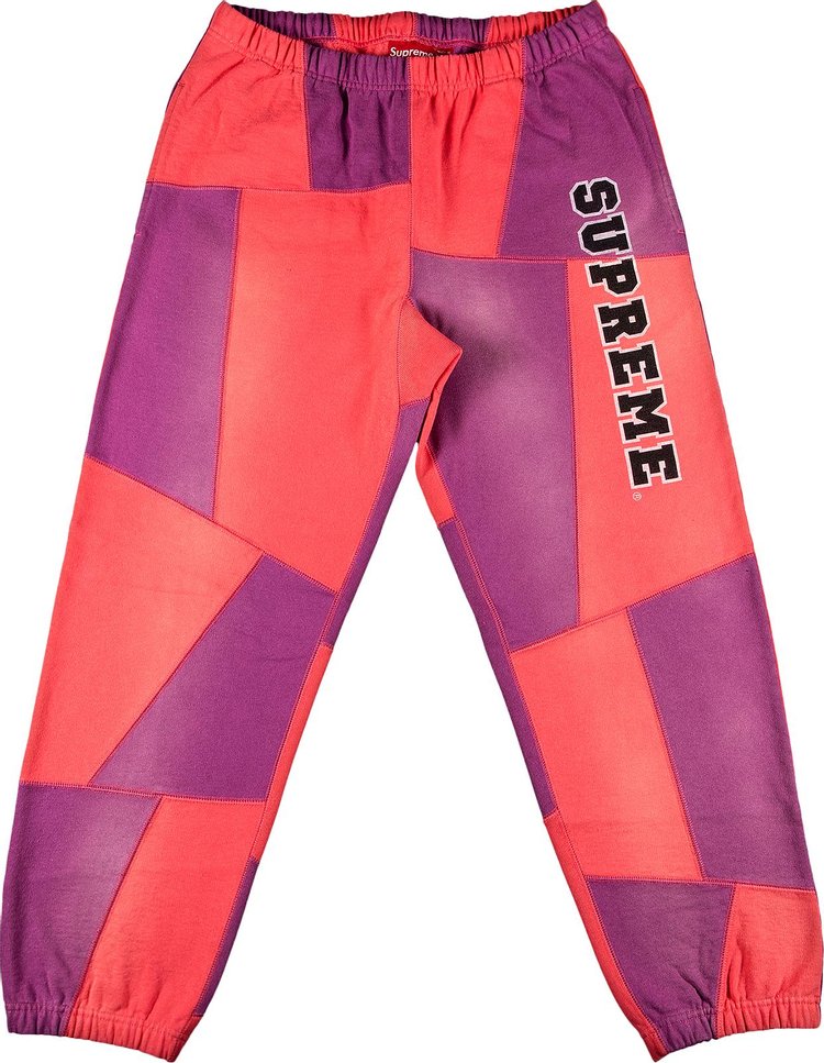 Supreme Patchwork Sweatpant 'Bright Coral'