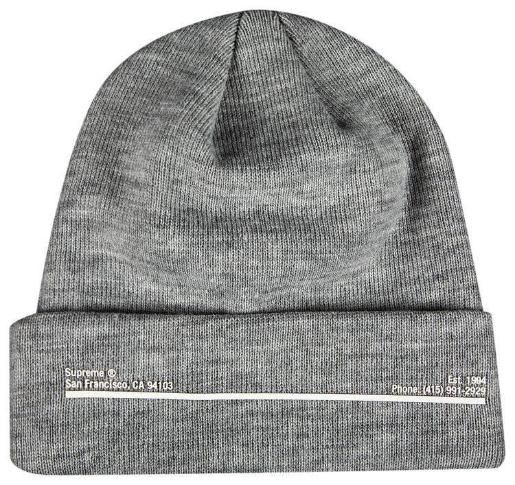 Supreme x New Era Shop Beanie   San Francisco Heather Grey