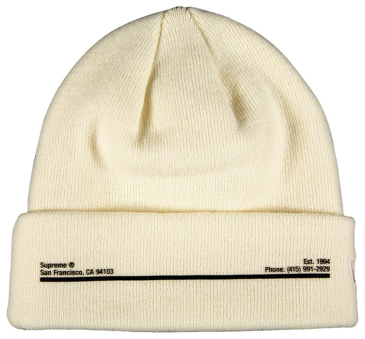 Supreme x New Era Shop Beanie   San Francisco Natural