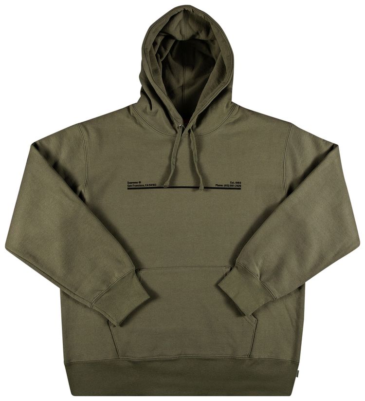 Supreme Shop Hooded Sweatshirt   San Francisco Light Olive