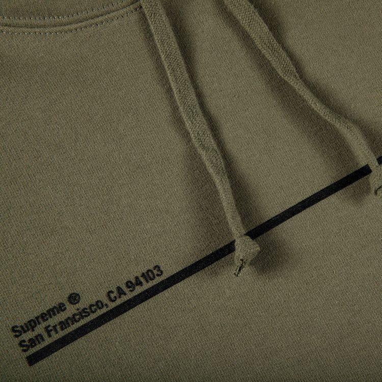Supreme Shop Hooded Sweatshirt   San Francisco Light Olive