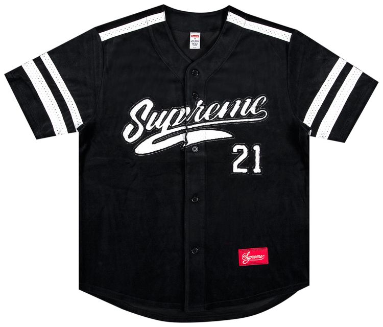 Supreme Velour Baseball Jersey Black