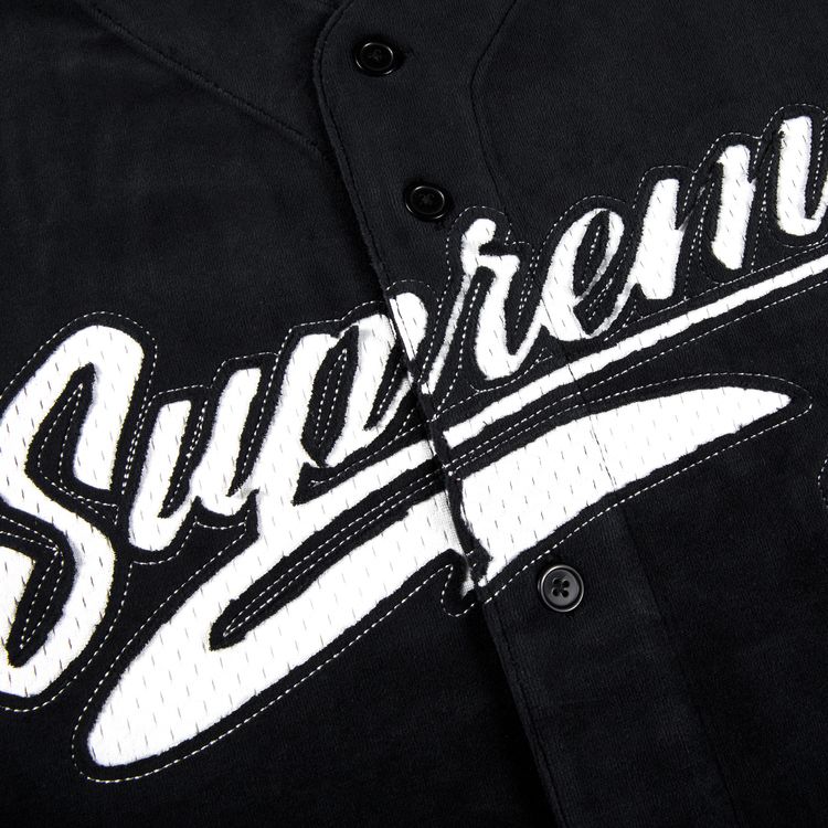 Supreme Velour Baseball Jersey Black