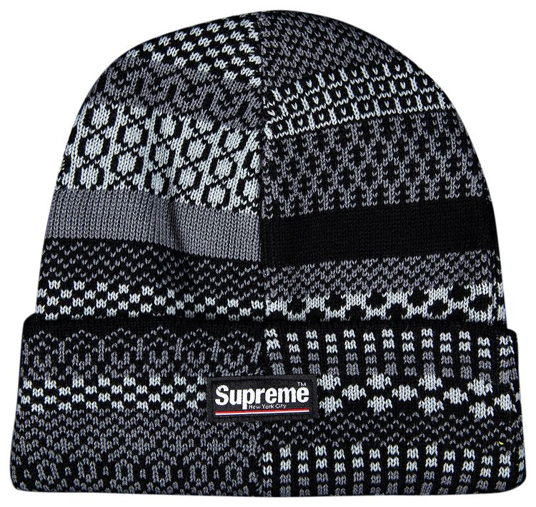 Supreme Multi Pattern Beanie Black