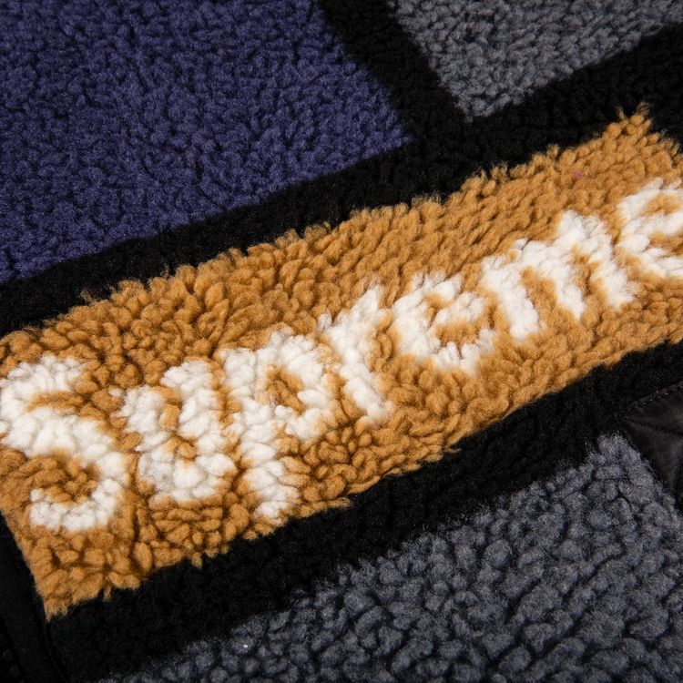 Supreme Reversible Colorblocked Fleece Jacket Purple
