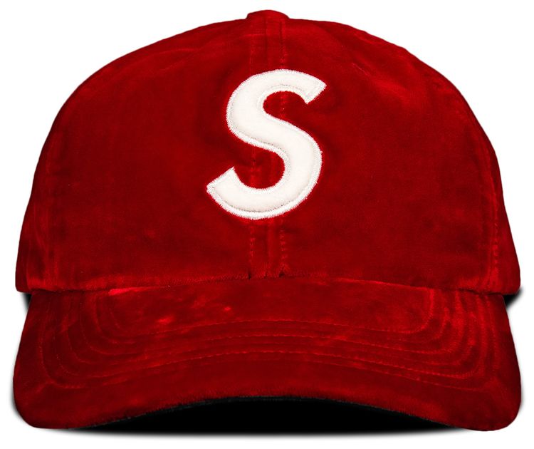 Supreme Velvet S Logo 6 Panel Red
