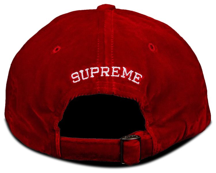 Supreme Velvet S Logo 6 Panel Red