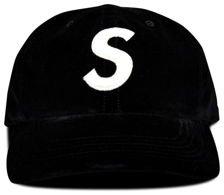Supreme Velvet S Logo 6 Panel Black