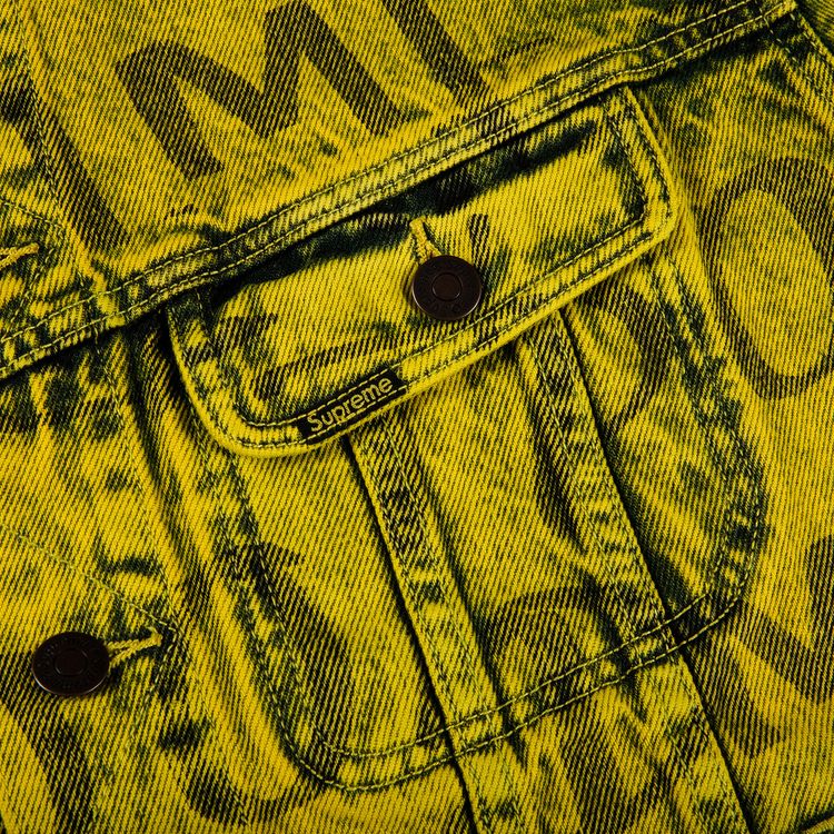 Supreme Black Ark Denim Trucker Jacket Fluorescent Yellow