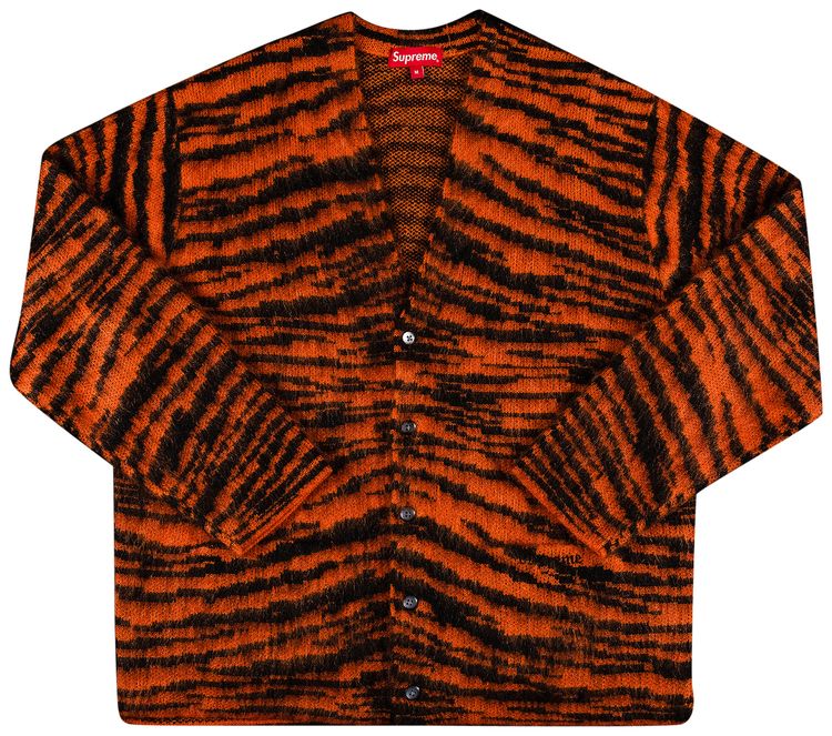 Supreme Brushed Mohair Cardigan Tiger Stripe