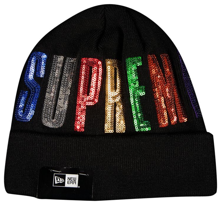 Supreme x New Era Sequin Beanie Black