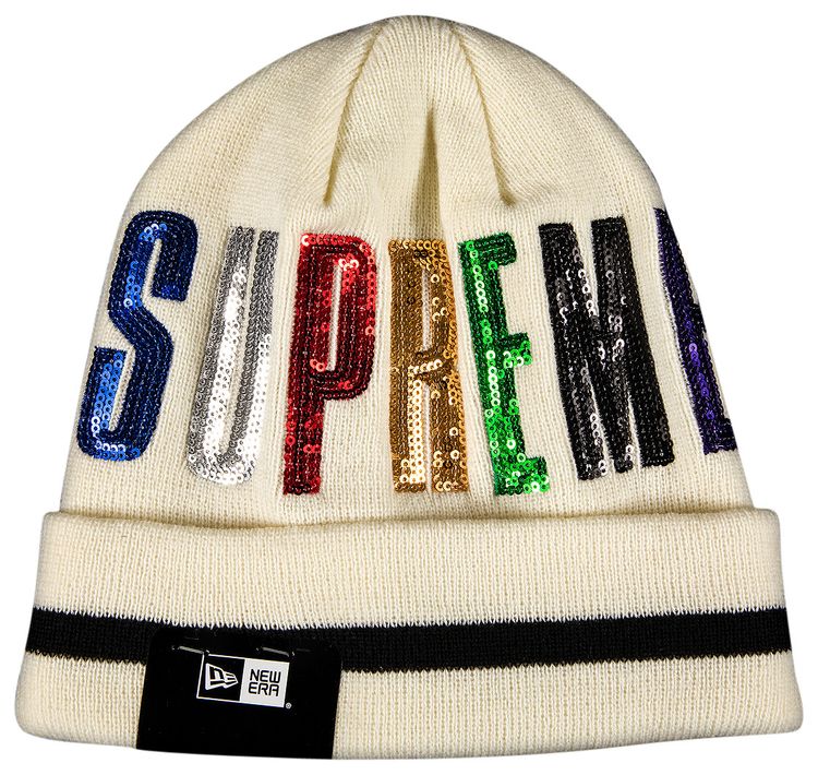 Supreme x New Era Sequin Beanie Natural