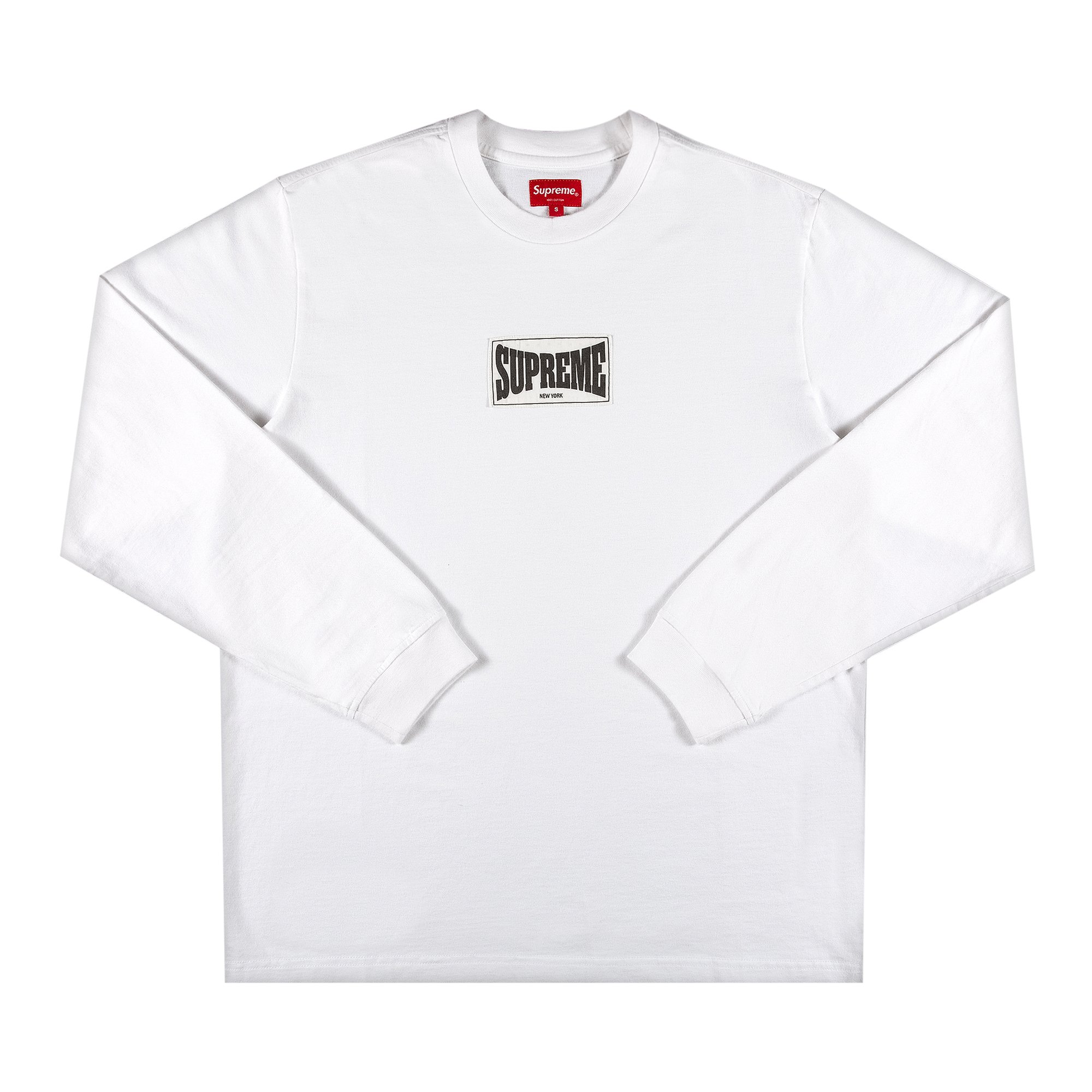 Buy Supreme Woven Label Long-Sleeve Top 'White' - FW20KN65 WHITE | GOAT