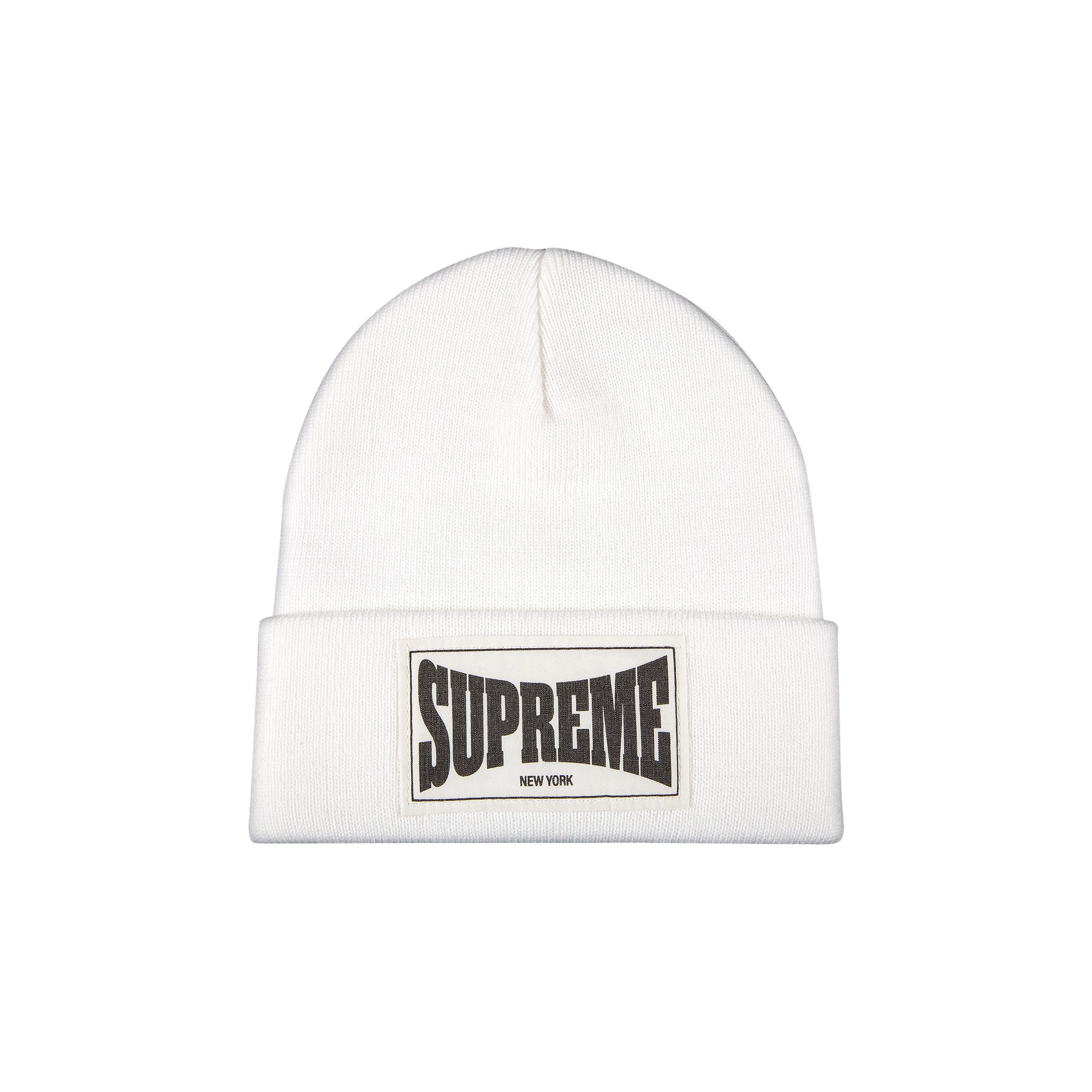 Buy Supreme Woven Label Beanie 'White' - FW20BN61 WHITE | GOAT