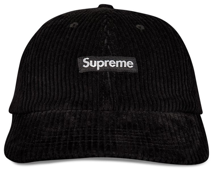 Supreme Ripple Corduroy Small Box 6 Panel Black