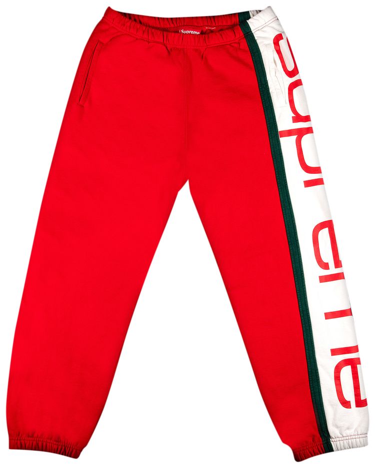 Supreme Big Logo Paneled Sweatpant Red