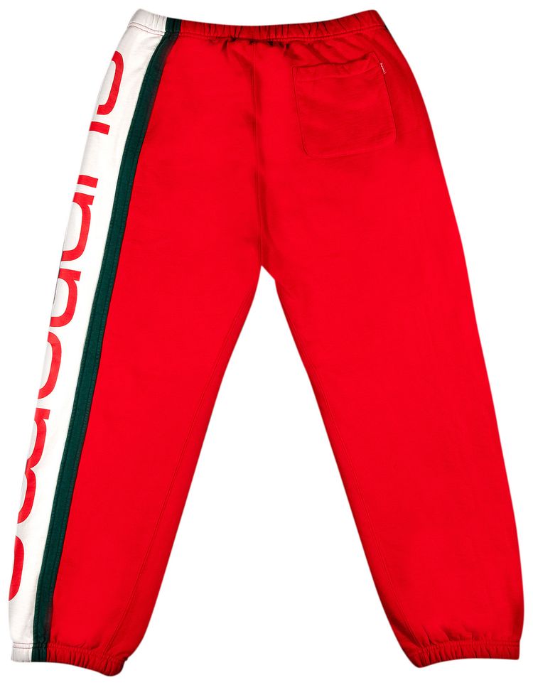 Supreme Big Logo Paneled Sweatpant Red