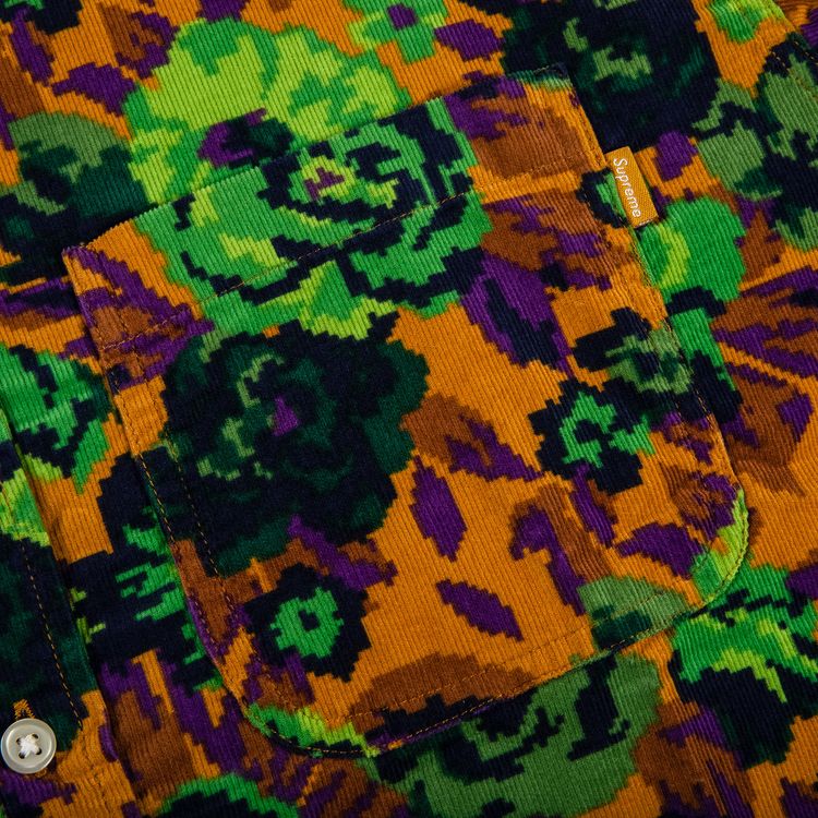 Supreme Digi Floral Corduroy Shirt Gold